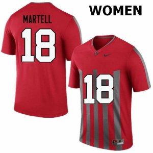 Women's Ohio State Buckeyes #18 Tate Martell Throwback Nike NCAA College Football Jersey Limited BTU0144MA